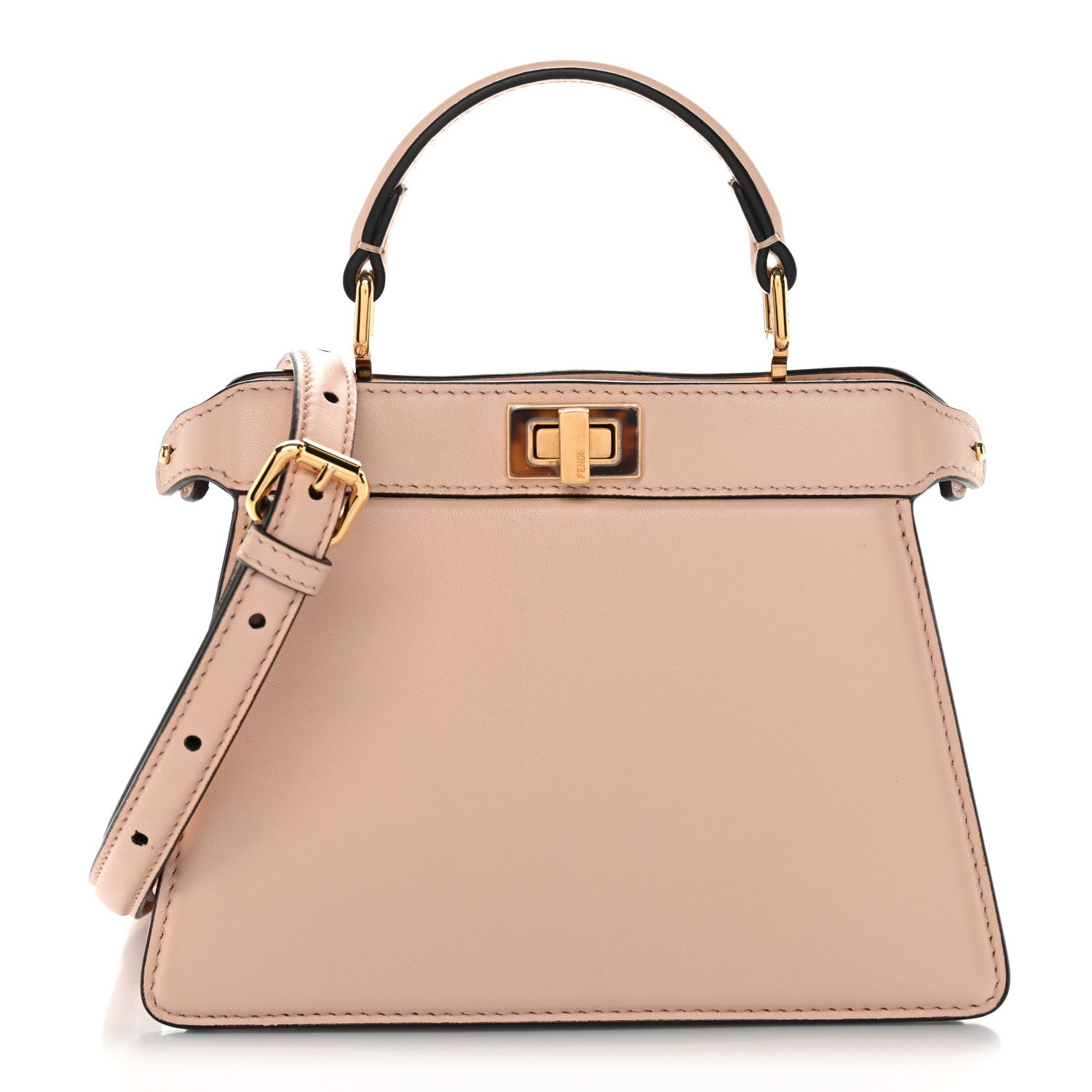 Fendi Shiny Nappa Plexiglass Petite Peekaboo I SEE U Satchel Light Rose 1 of 11