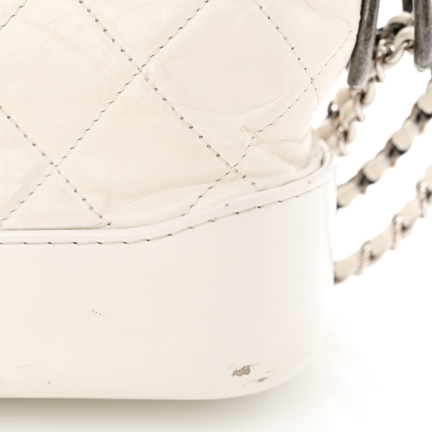 Chanel Aged Calfskin Quilted Small Gabrielle Hobo White 18 of 23