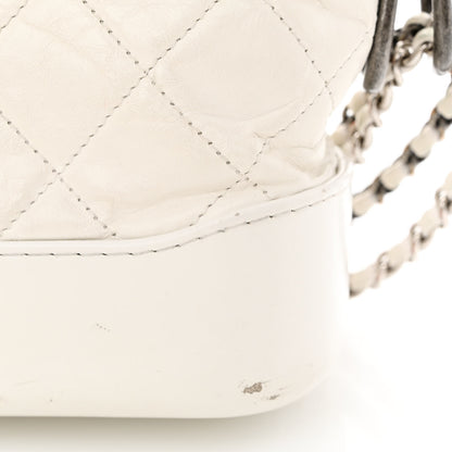 Chanel Aged Calfskin Quilted Small Gabrielle Hobo White 18 of 23