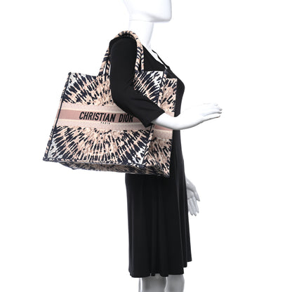 Christian Dior Canvas Embroidered Tie Dye Large Book Tote Multicolor 2 of 10