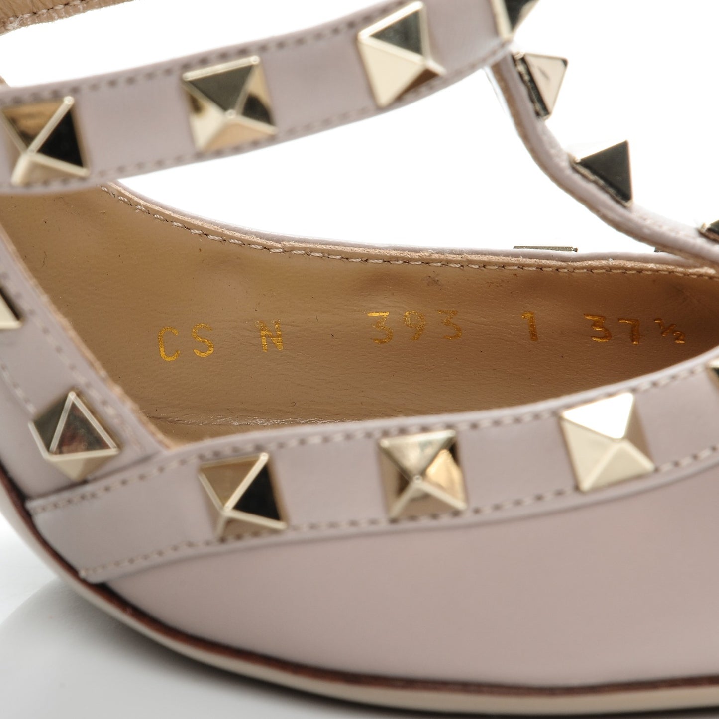 Nappa Rockstud Ankle Strap Pumps 37.5 Poudre