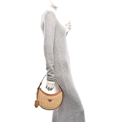 Prada Wicker Arque Shoulder Bag Natural 2 of 9