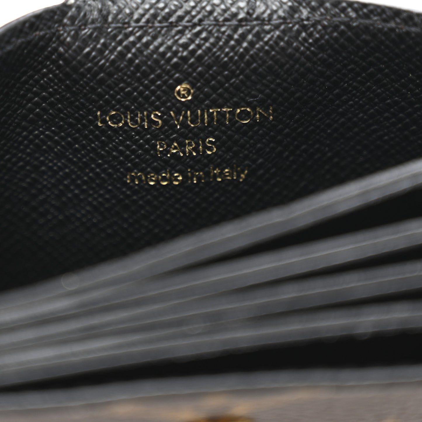 Monogram Gusset Card Holder Black