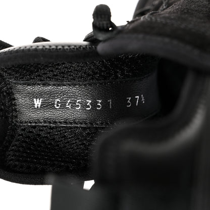 Chanel Suede Calfskin Nylon Grosgrain CC Sneakers 37.5 Black 7 of 9