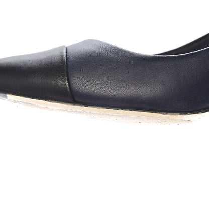 Chanel Lambskin Cap Toe Pearl Pumps 39 Navy Blue Black 11 of 14