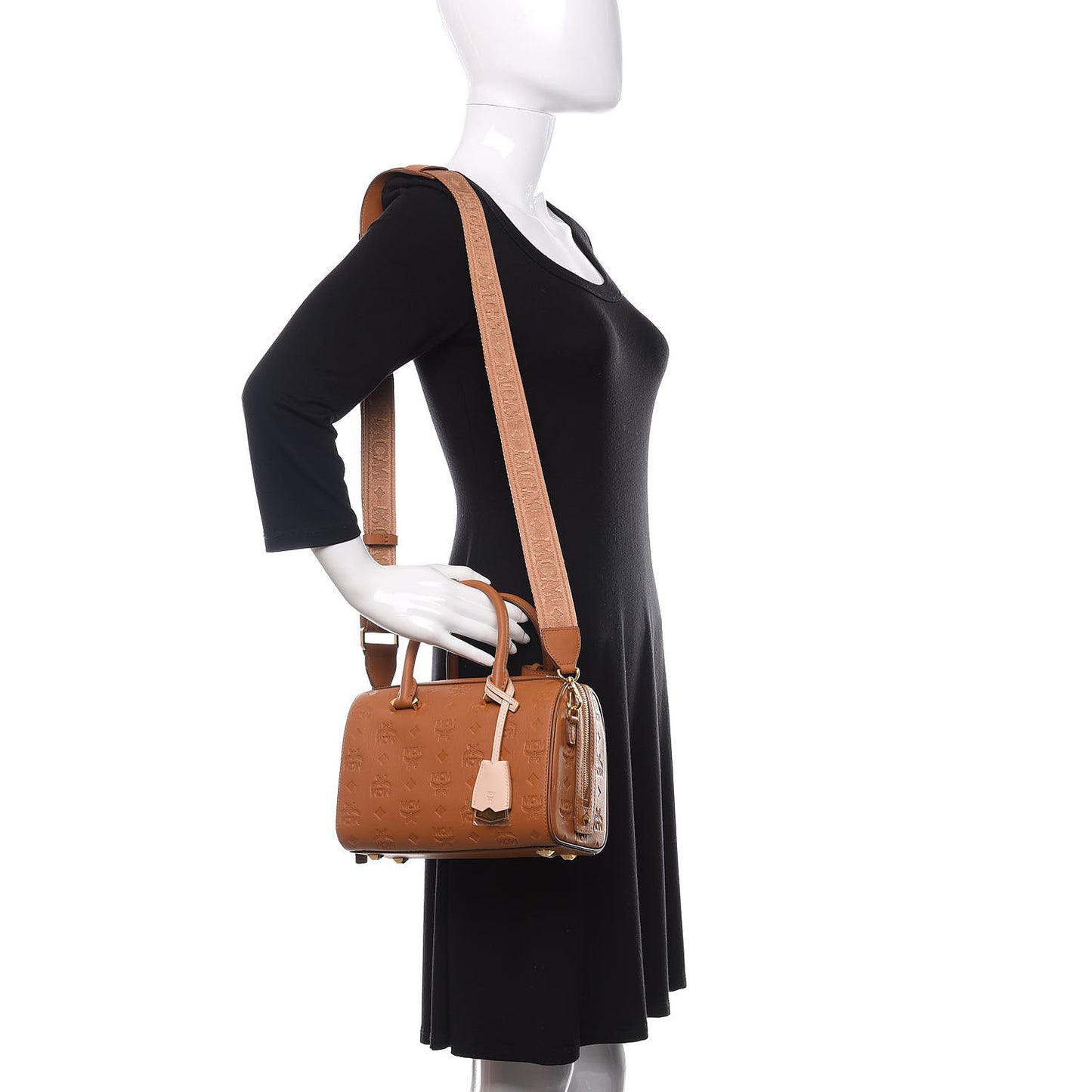 Calfskin Ottomar Monogram Essential Boston Bag Cognac