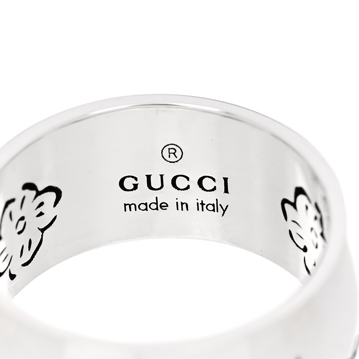 Gucci Sterling Silver Wide Blind for Love Band Ring 52 6 4 of 5