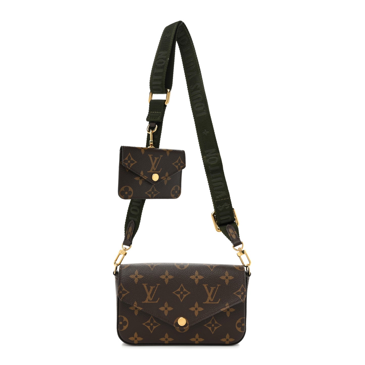 Monogram Felicie Strap & Go Kaki