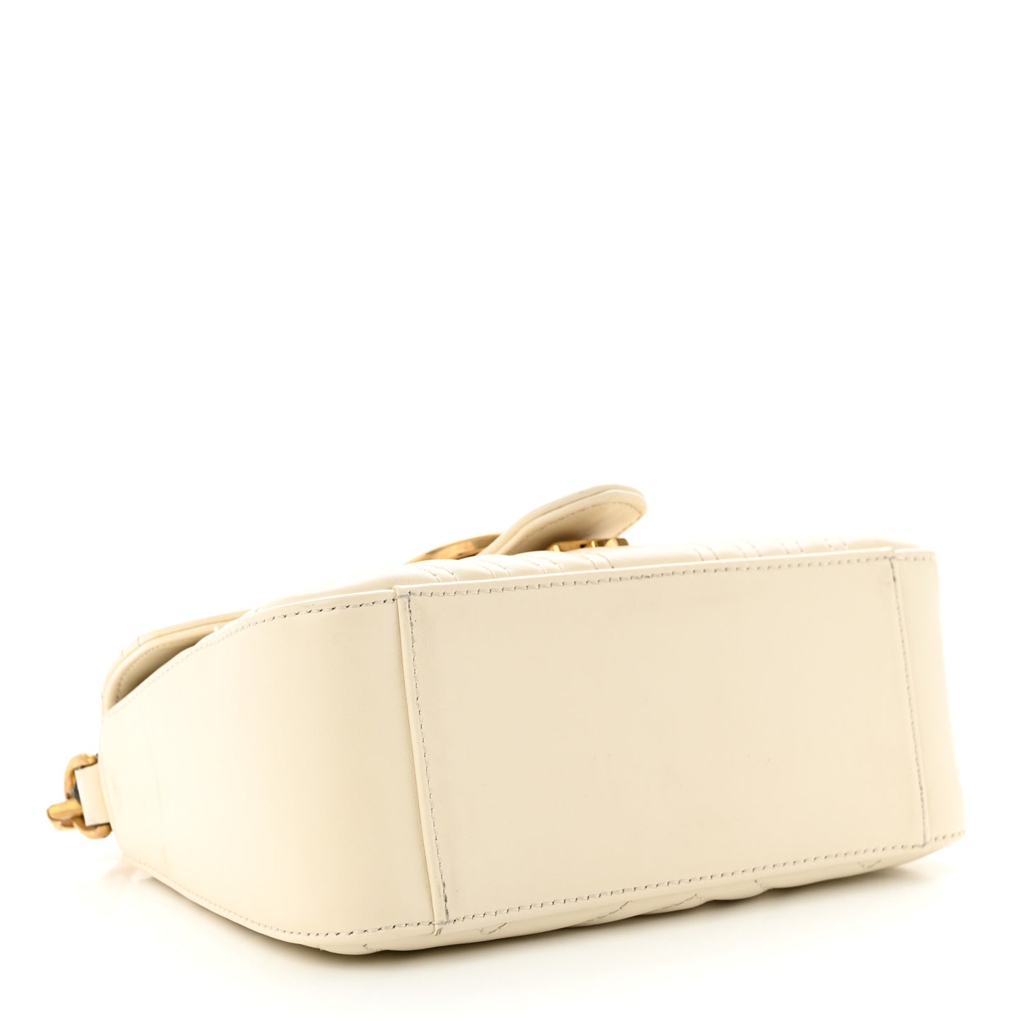 Calfskin Matelasse Mini GG Marmont Top Handle Shoulder Bag White