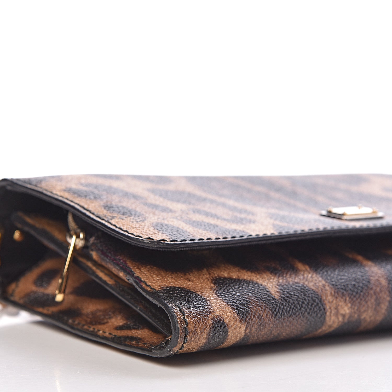 Dolce & Gabbana Dauphine Chain Flap Clutch Leopard 8 of 9