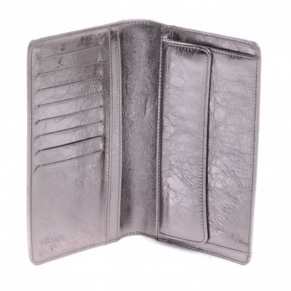 Chanel Leather CC Bow Wallet Metallic Silver 6 of 8