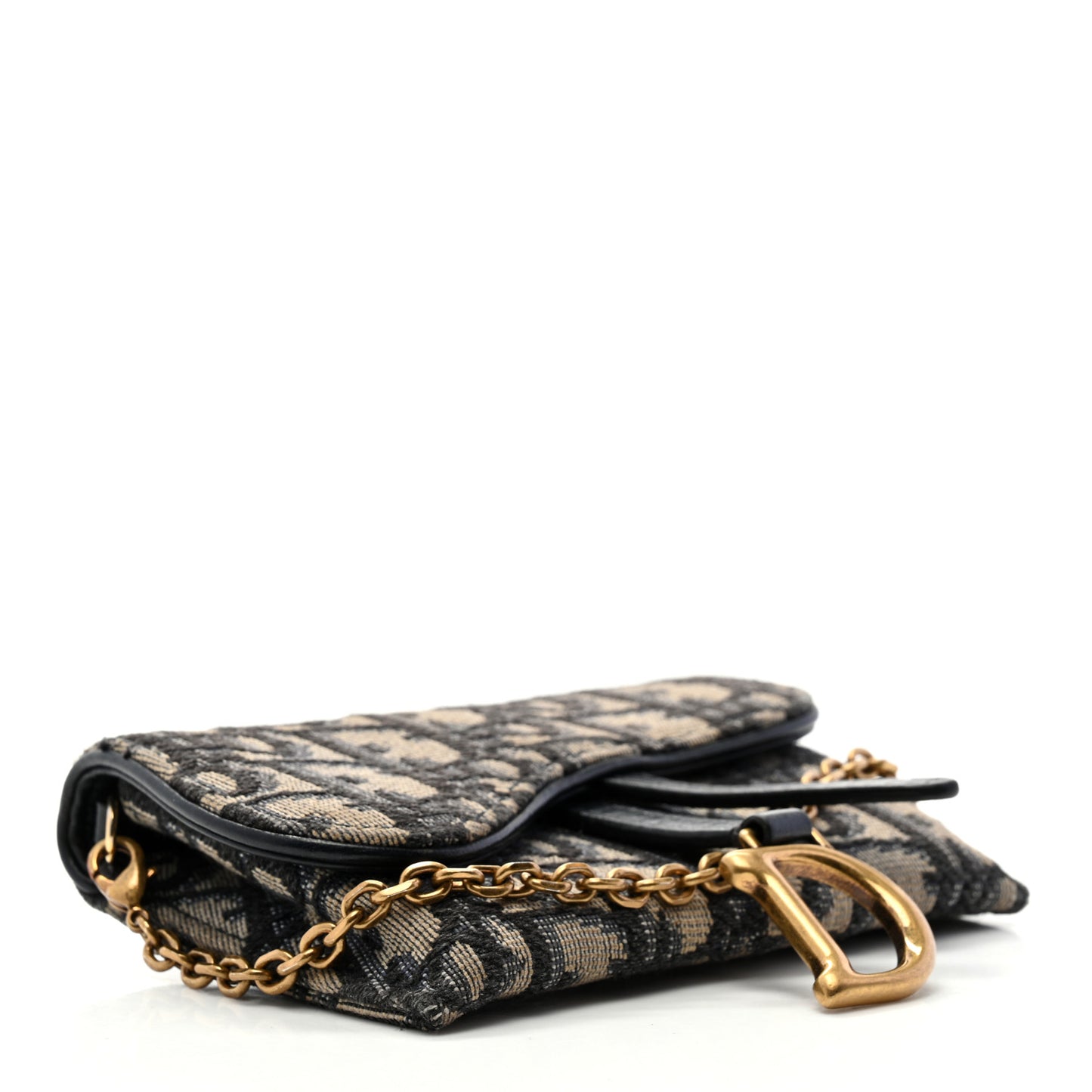 Oblique Nano Saddle Chain Pouch Blue