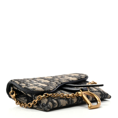 Christian Dior Oblique Nano Saddle Chain Pouch Blue 4 of 8