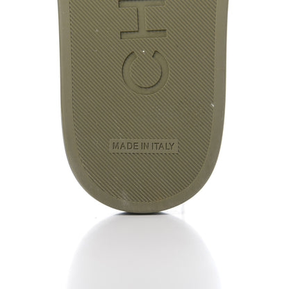 Chanel Canvas Chain Flat Sandals 37 Khaki 7 of 8