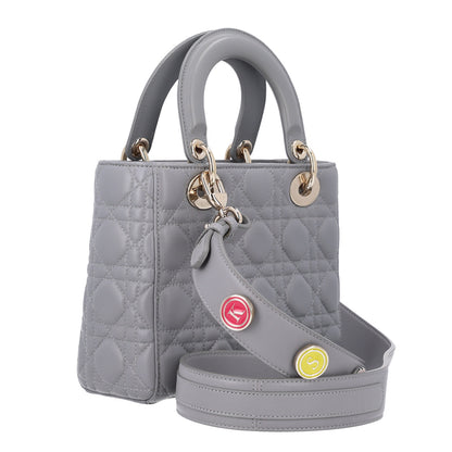 Christian Dior Lambskin Cannage Small My ABCDior Lady Dior Grey 3 of 10