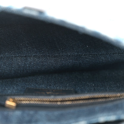 Christian Dior Denim Oblique Jacquard Saddle Bag With Strap Blue 5 of 10