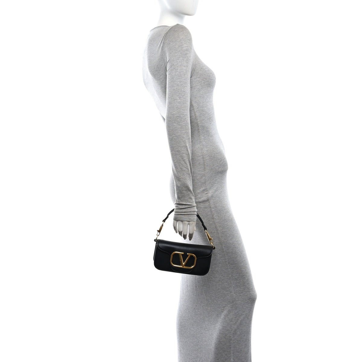 Calfskin Vlogo Small Loco Shoulder Bag Black