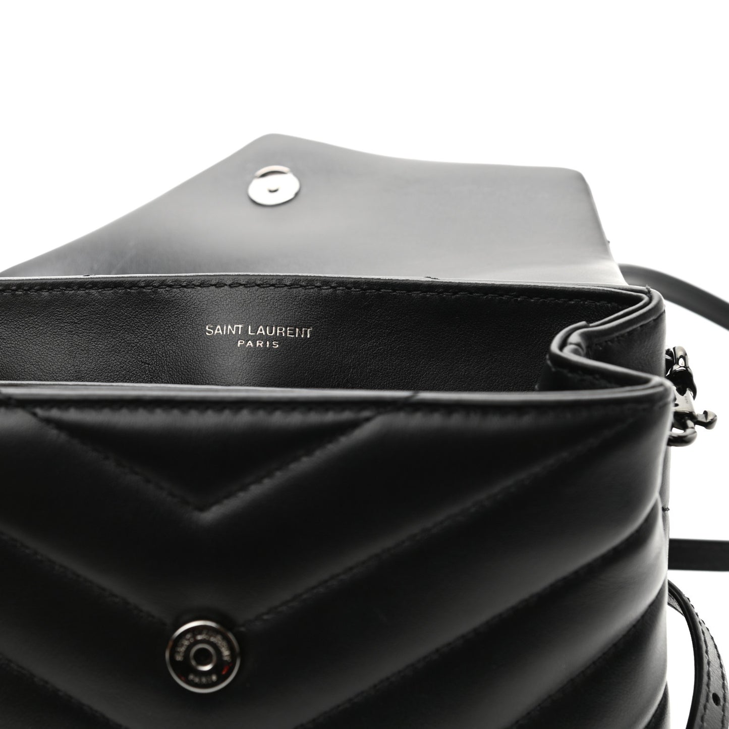 Calfskin Y Quilted Monogram Toy Loulou Crossbody Bag Black