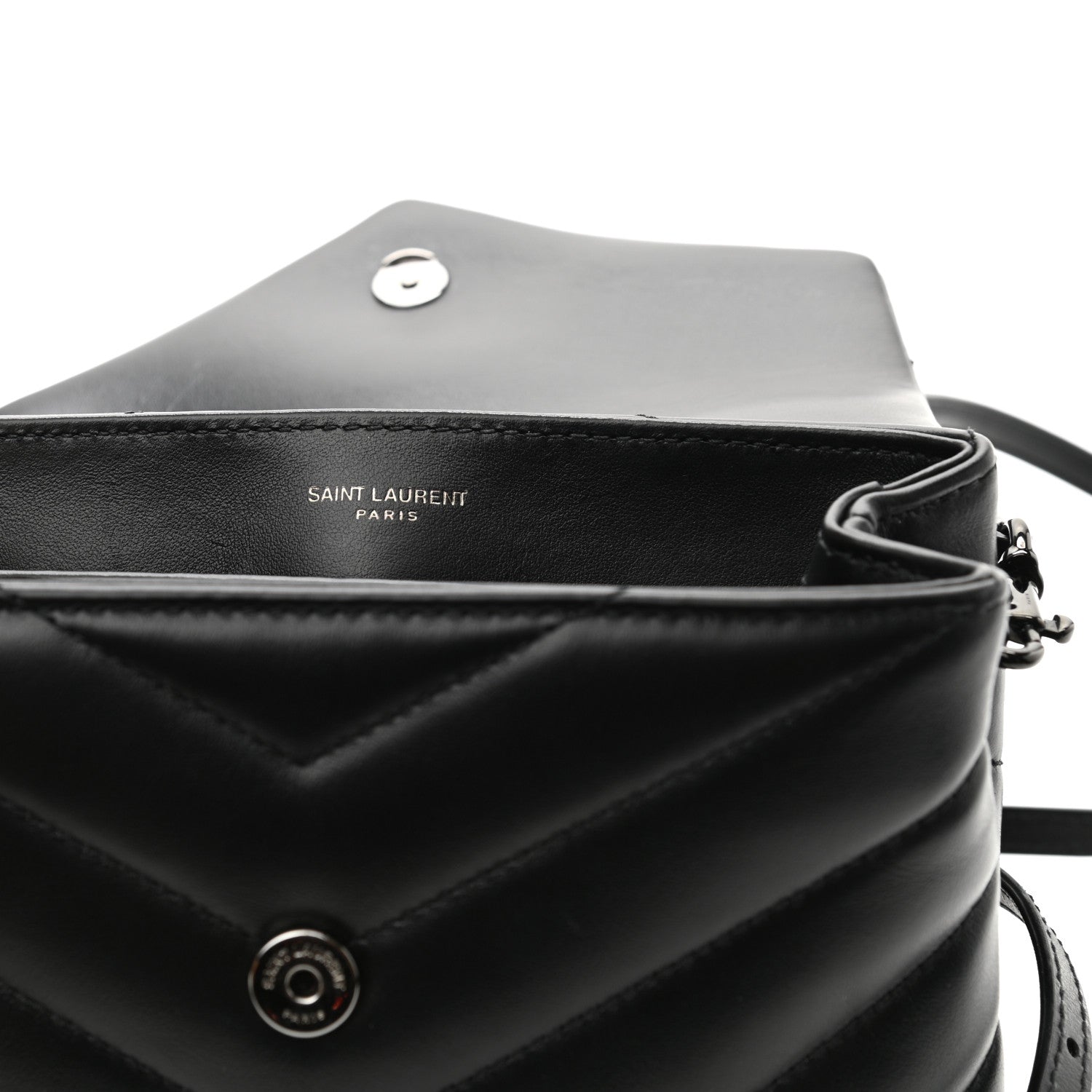 Saint Laurent Calfskin Y Quilted Monogram Toy Loulou Crossbody Bag Black 5 of 10