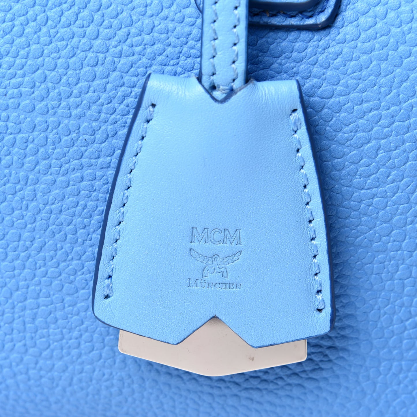 Grained Calfskin Mini Milla Tote Mediterranean Blue