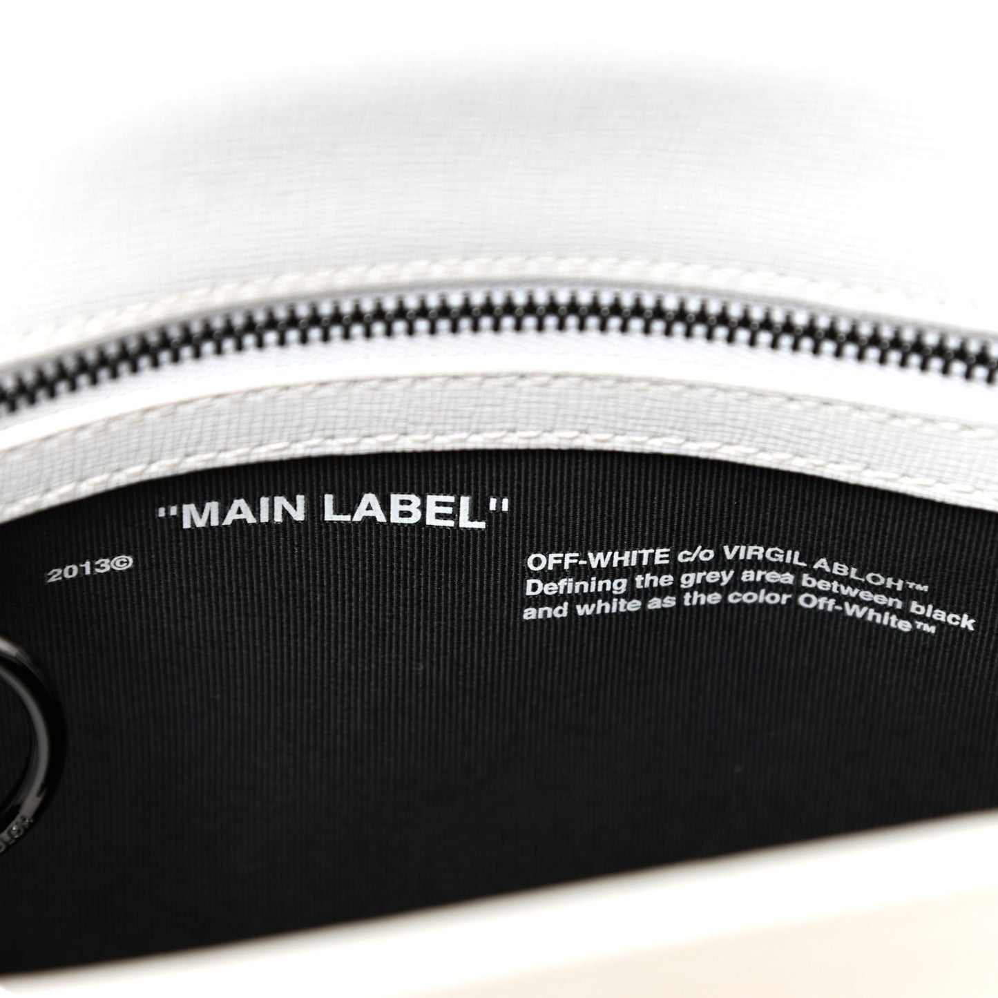 Saffiano Striped Diag Binder Flap Bag White Black