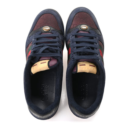 Gucci New Canvas GG Web Mens Screener Sneakers 8 Burgundy Navy 2 of 11