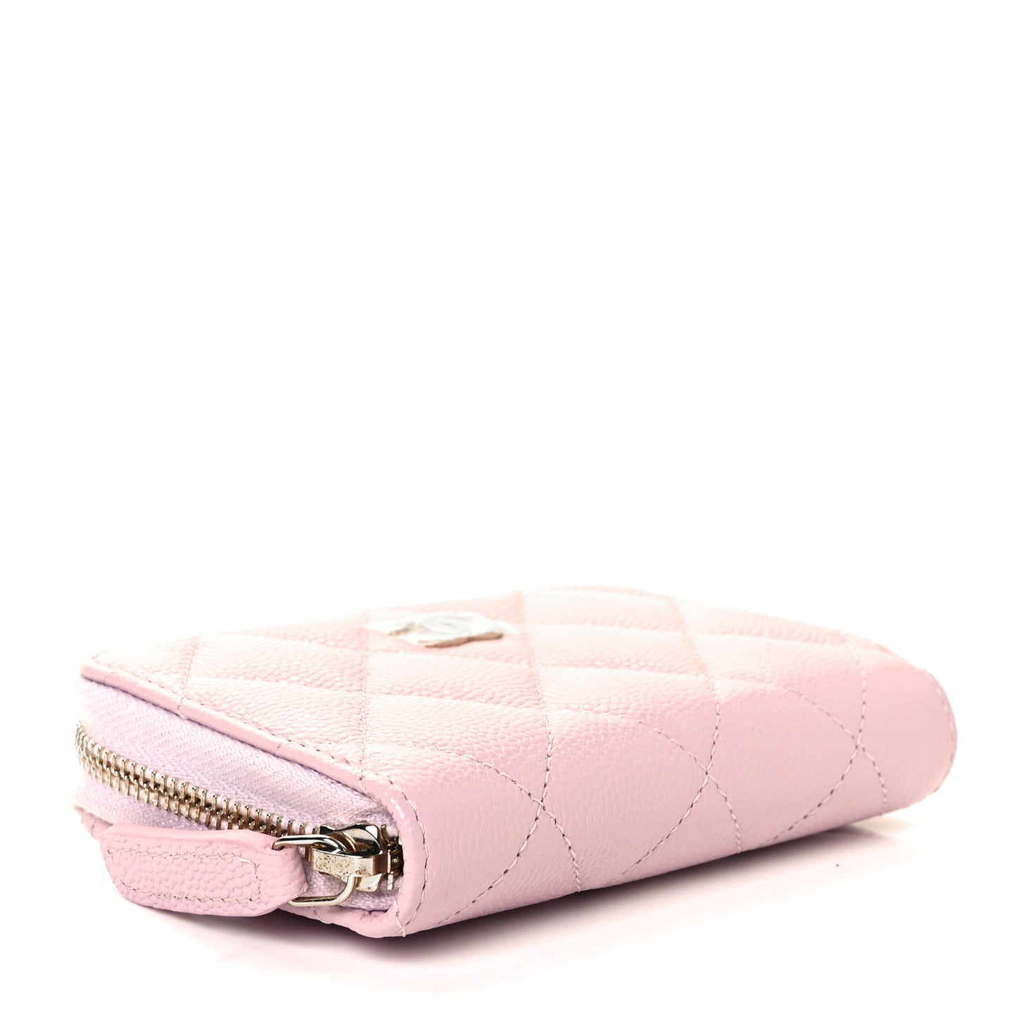 Caviar Quilted Zip Coin Purse Light Pink