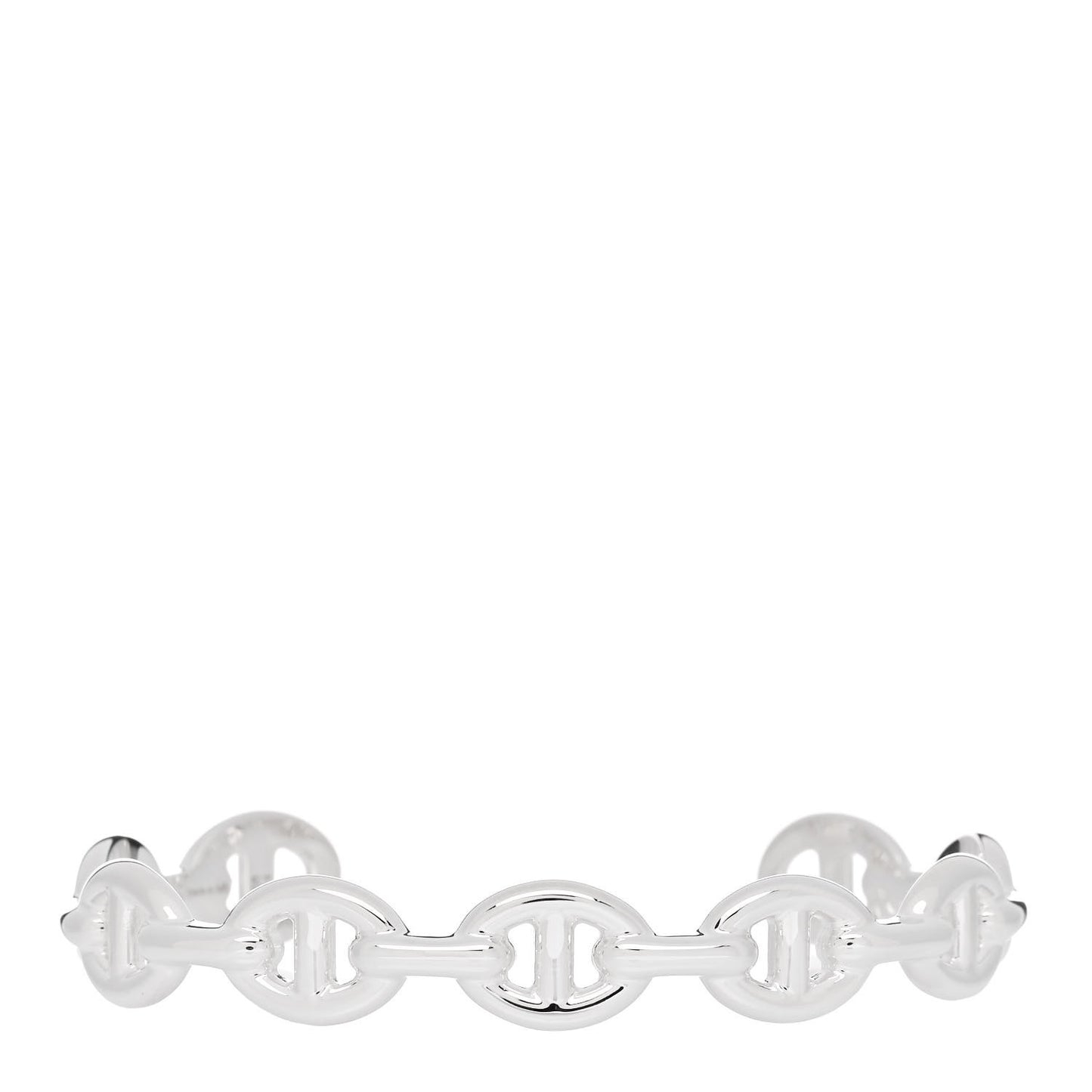 Sterling Silver MM Chaine d'Ancre Enchainee Cuff Bracelet ST
