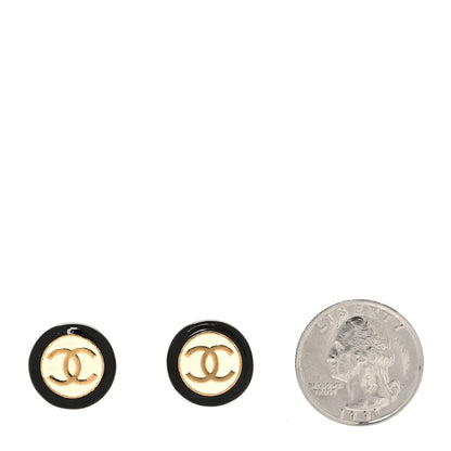 Chanel Pearl Coco Round Earrings Gold Pearly White 2 of 4