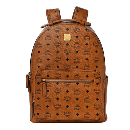 MCM Visetos Mens Medium Stark Backpack Cognac 1 of 11