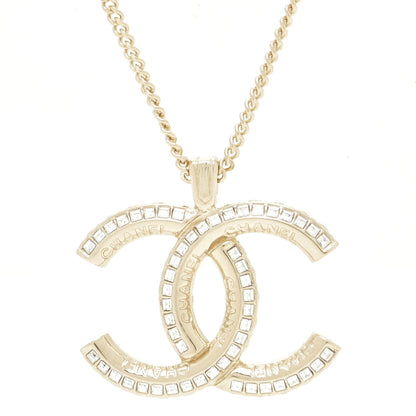 Chanel Crystal CC Chain Necklace Gold 4 of 6
