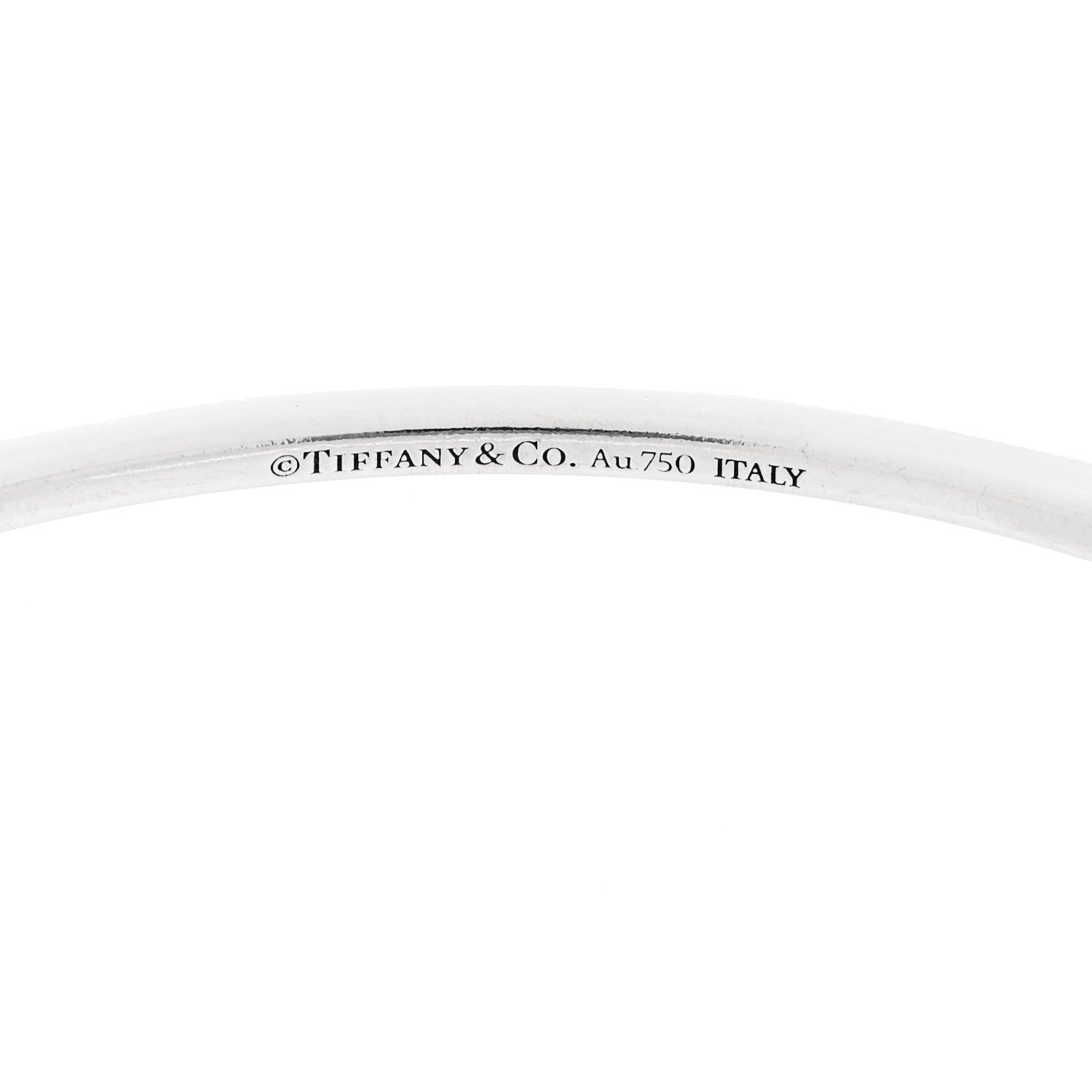 Tiffany 18K White Gold Diamond Metro Bangle Bracelet 3 of 5