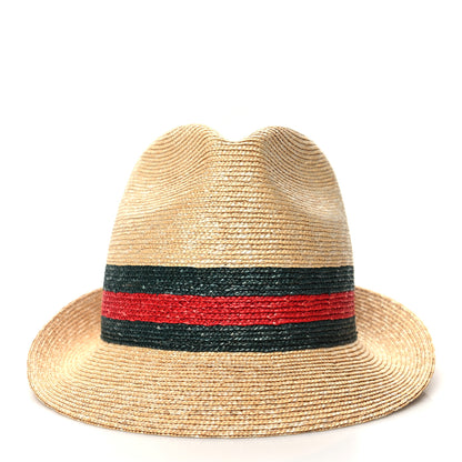 Gucci Abaca Straw Web Fedora Hat M 2 of 8