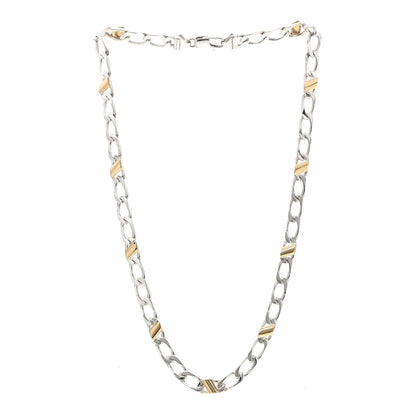 Tiffany Sterling Silver 18K Yellow Gold Curb Link Chain Necklace 3 of 6