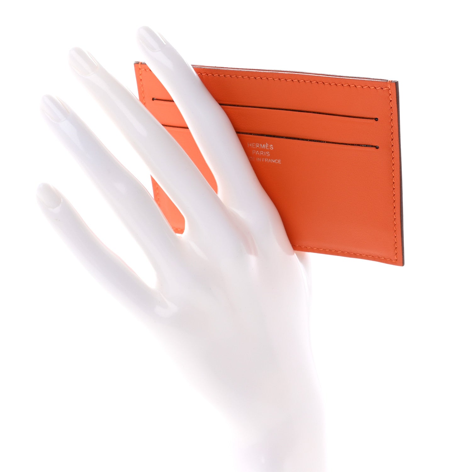 Hermes Swift Citizen Twill Card Case Orange Bleu Riviera Vert