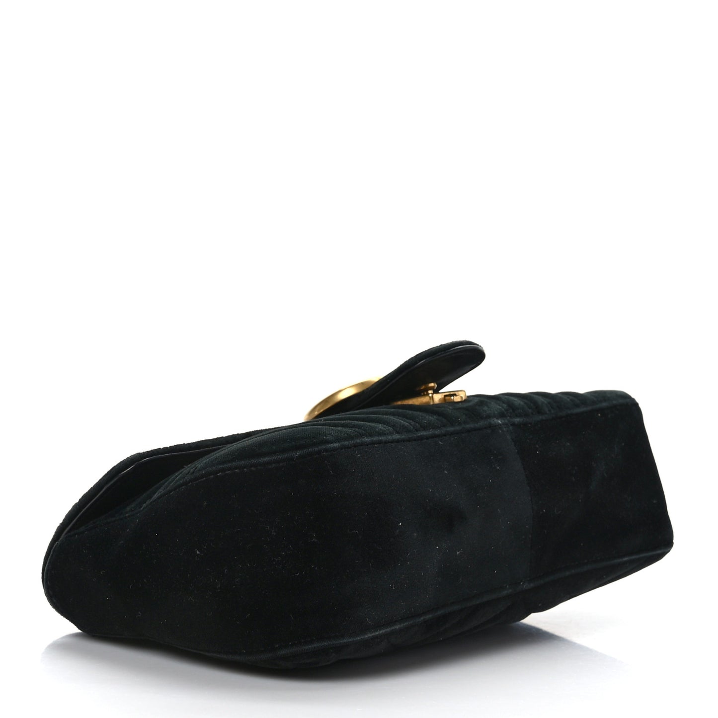 Velvet Matelasse Small GG Marmont Shoulder Bag Black