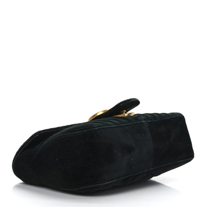 Gucci Velvet Matelasse Small GG Marmont Shoulder Bag Black 4 of 9