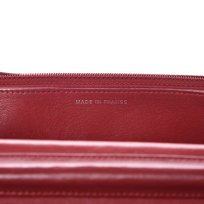 Chanel Lambskin Camellia Embossed Wallet On Chain WOC Dark Red 10 of 18