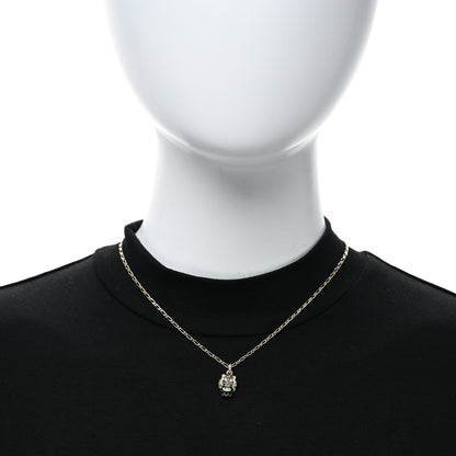 Gucci 18K Yellow Gold Diamond Chrome Diopside Lion Head Necklace 2 of 4