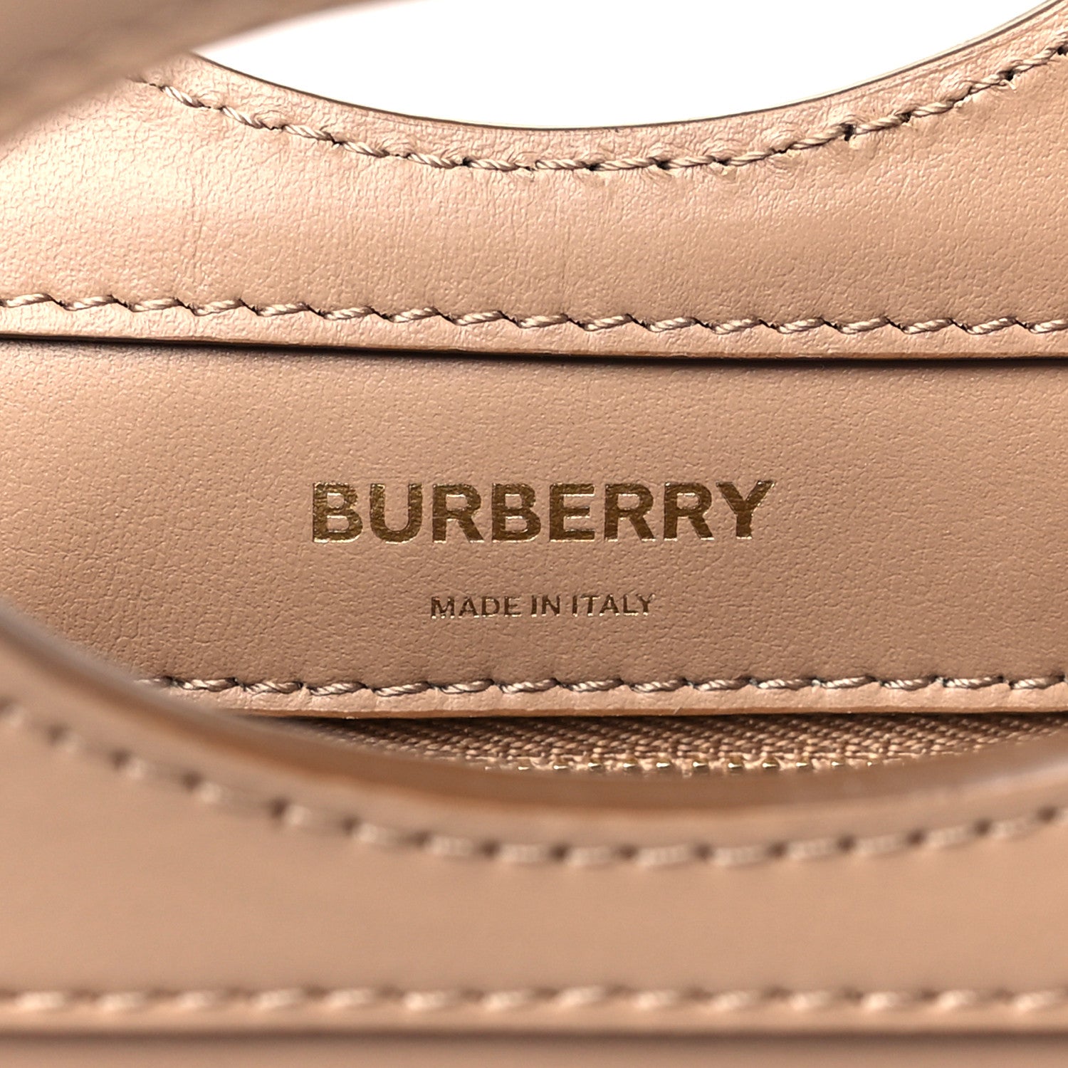 Burberry Smooth Calfskin Striped Mini Pocket Bag Camel 6 of 8