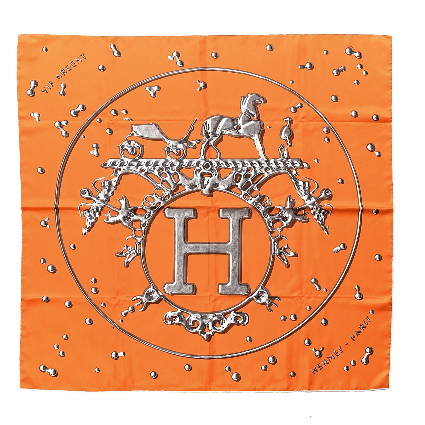 Silk Vif Argent Scarf 90 Orange
