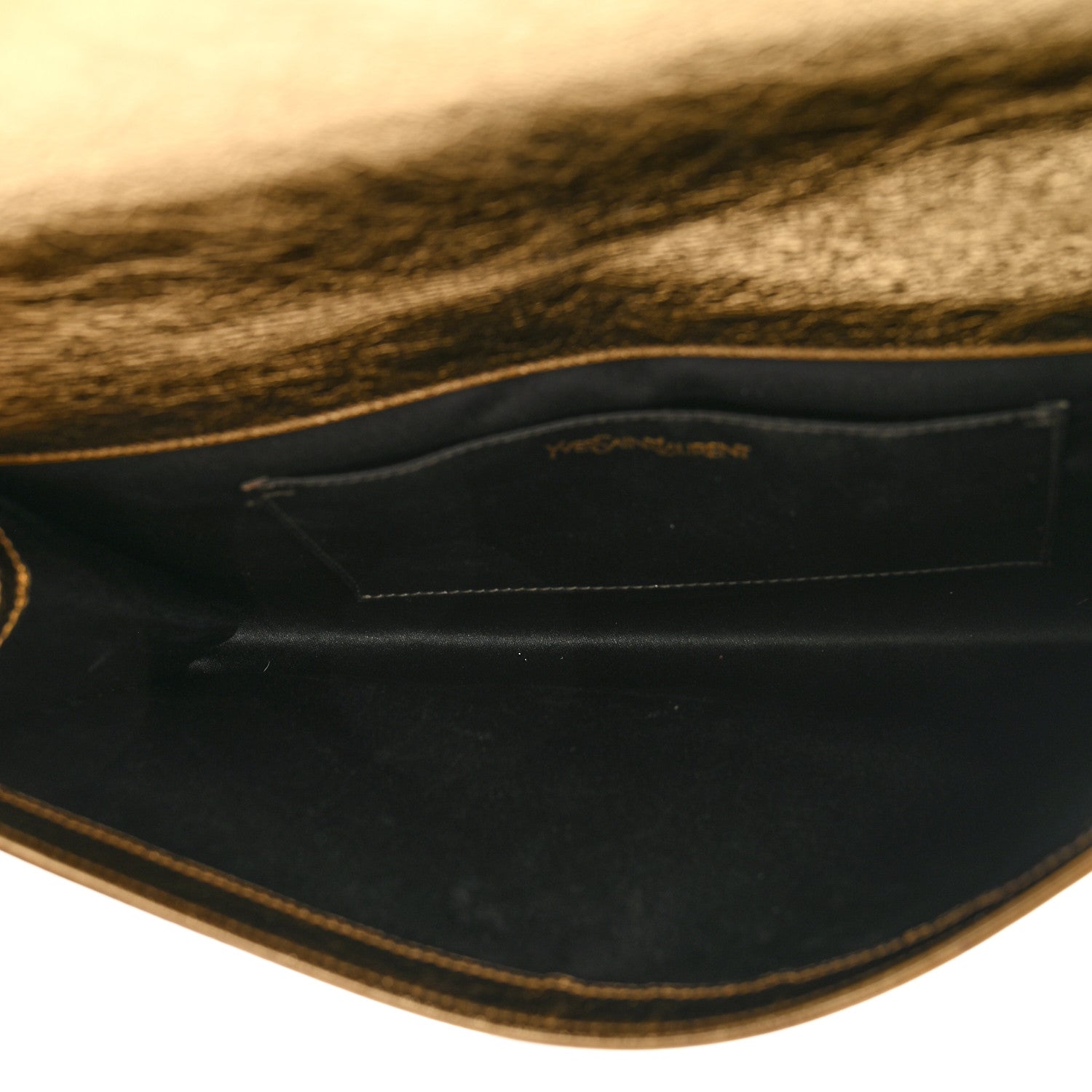 Saint Laurent Metallic Calfskin Monogram Large Belle De Jour Clutch Gold 5 of 12