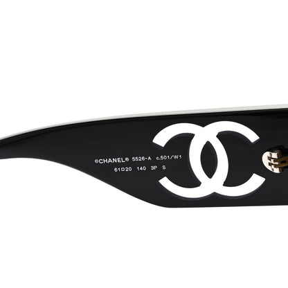 Chanel Acetate Polarized Rectangle Sunglasses 5526-A Black 5 of 6