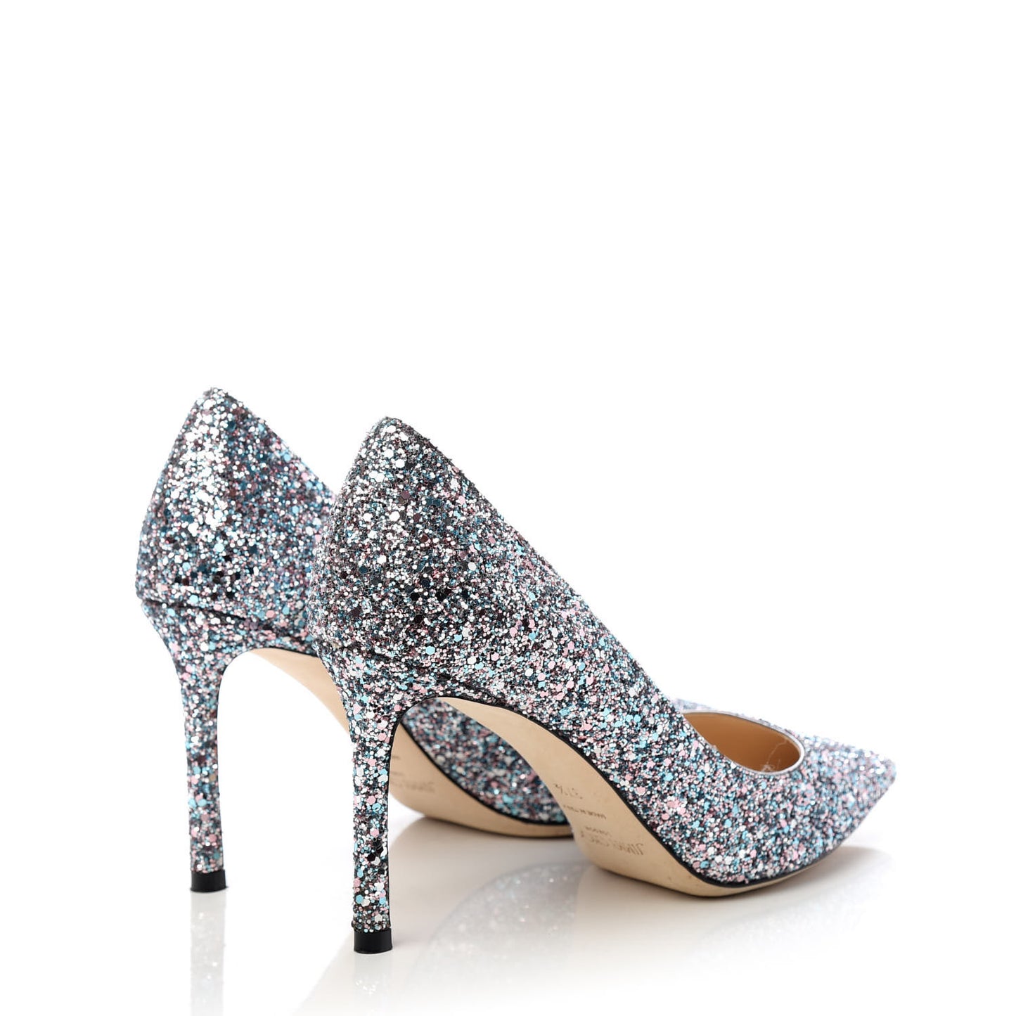 Glitter Pointy Toe Romy 85 Pumps 37.5 Bubblegum Mix