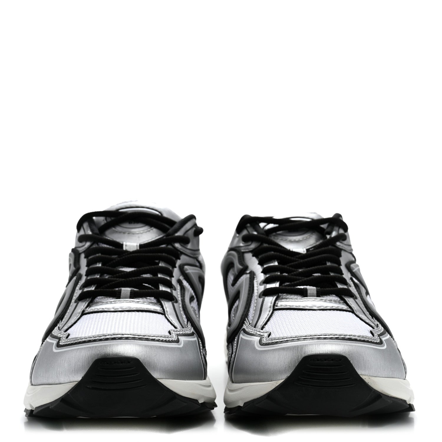 Christian Dior Technical Mesh Calfskin Mens B30 Sneakers 42 Silver Black White 3 of 11