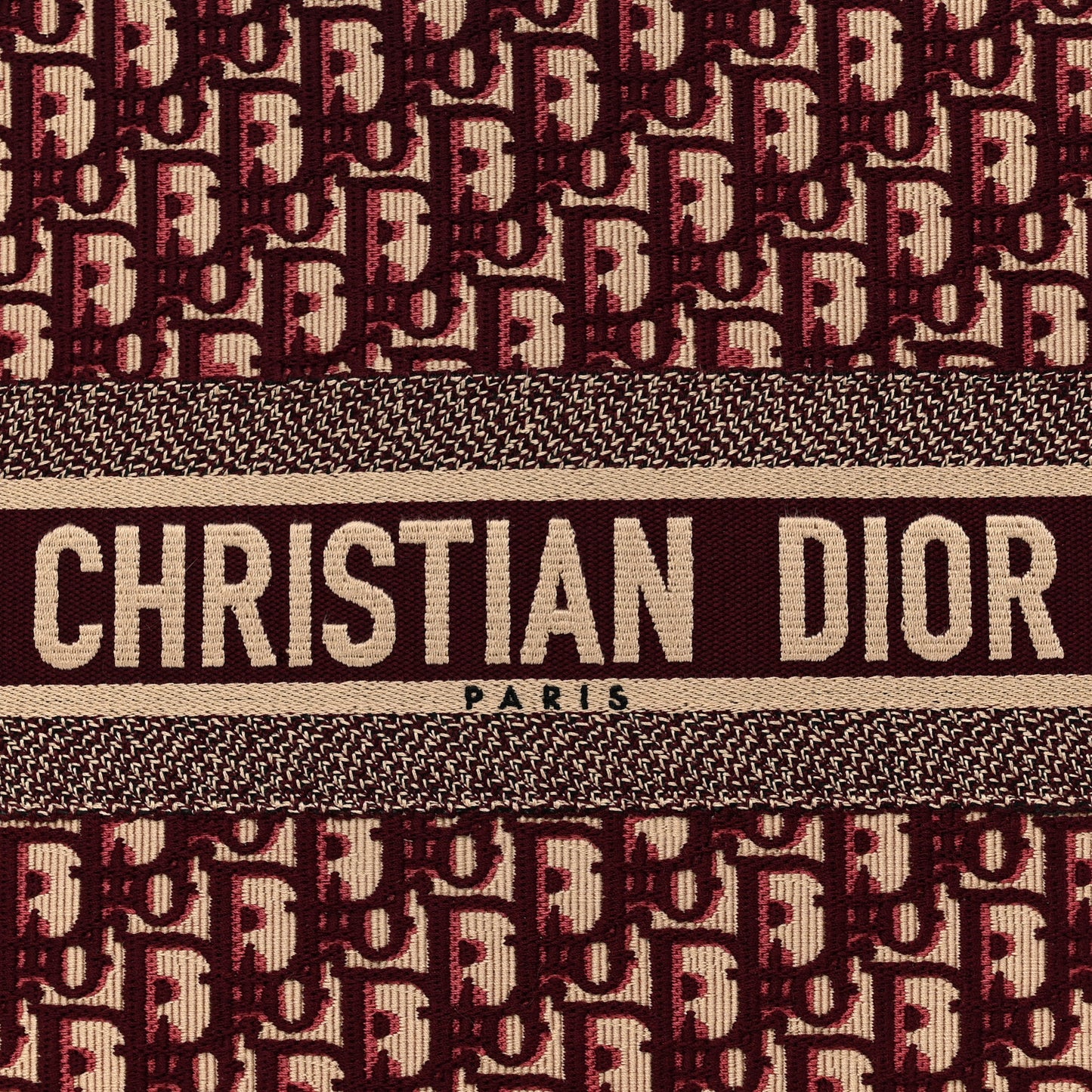 Oblique Large Book Tote Burgundy Multicolor