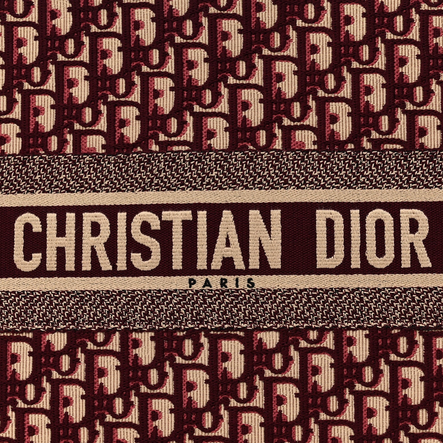 Christian Dior Oblique Large Book Tote Burgundy Multicolor 8 of 12