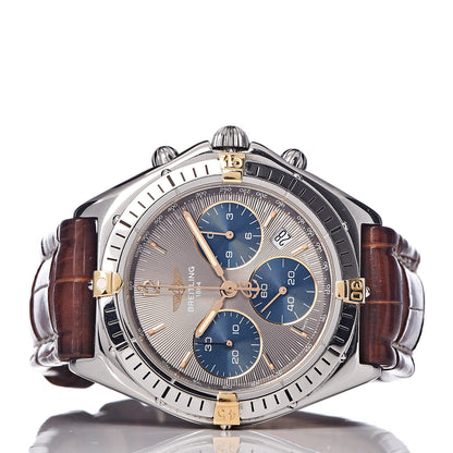 Breitling Stainless Steel Alligator 37mm Windrider Sextant Chronograph Quartz Watch Grey B55046 3 of 8