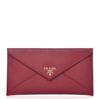Prada Saffiano Metal Envelope Wallet Ibisco 1 of 7