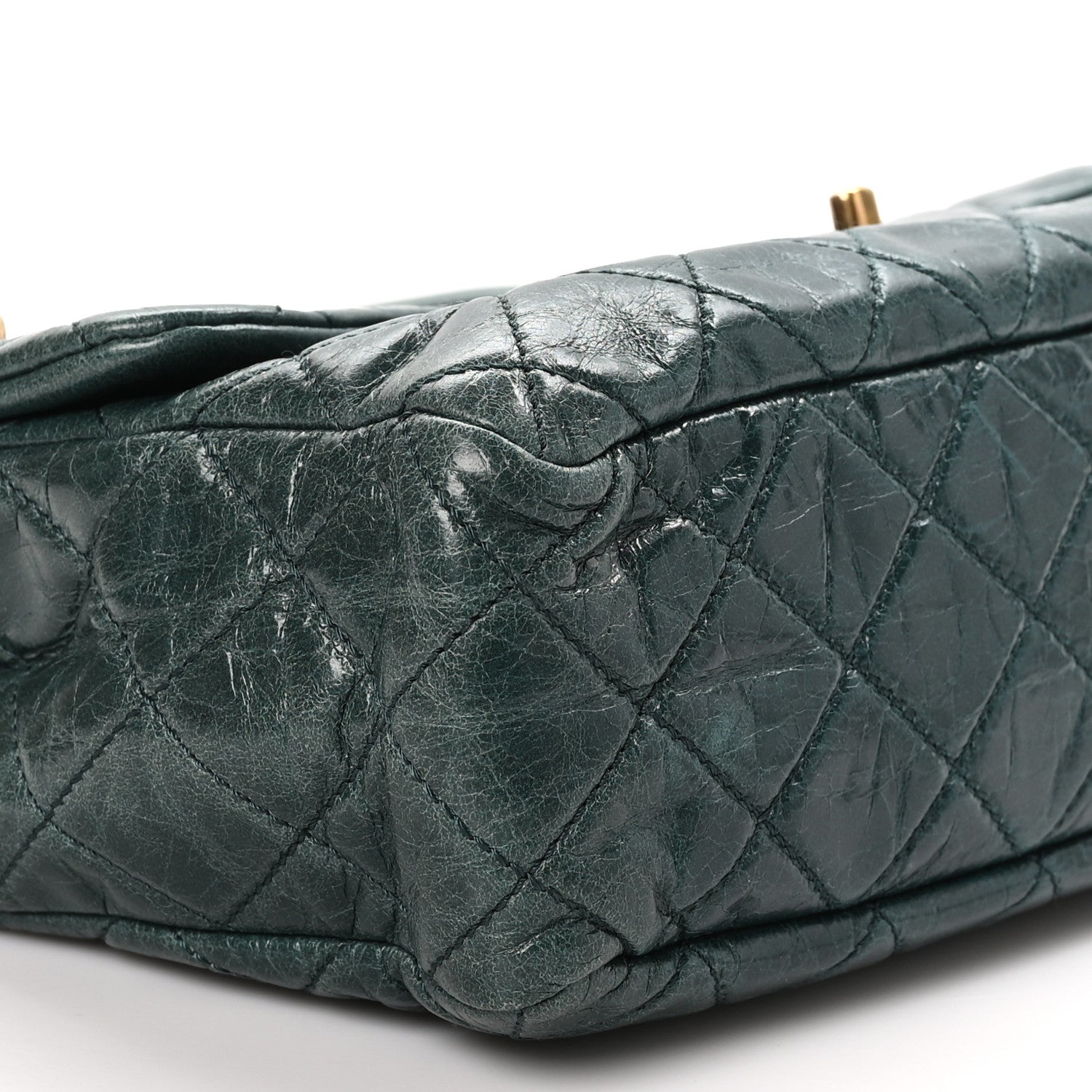 Chanel Glazed Calfskin Castle Rock Medium Flap Green 9 of 11